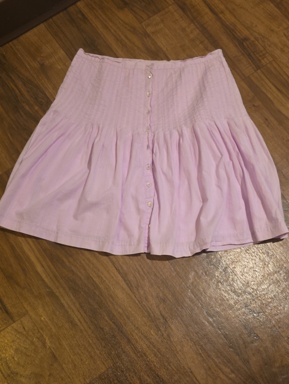 Talula Light Pink Button-Front Skater Skirt
